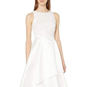 Adrianna Papell Sequin & Mikado Hi Low Dress